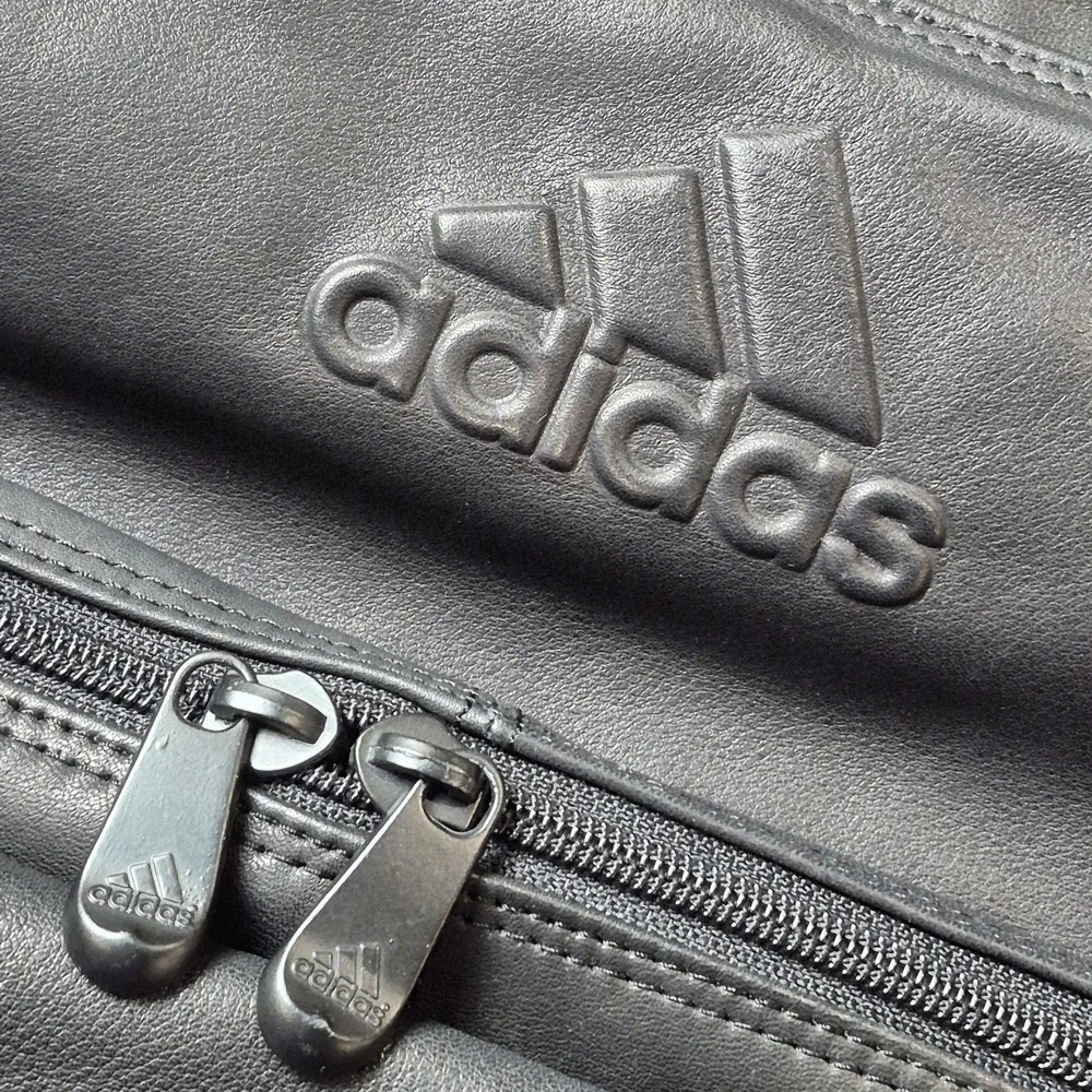 Adidas Leather Garment Bag Black Travel Suit Carrier Hanging‎ Business Luggage